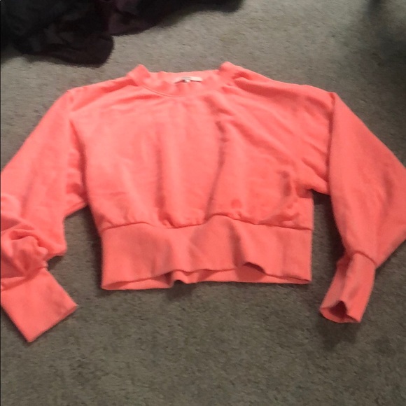 Neon Pink Cropped Sweatshirt - Picture 1 of 1